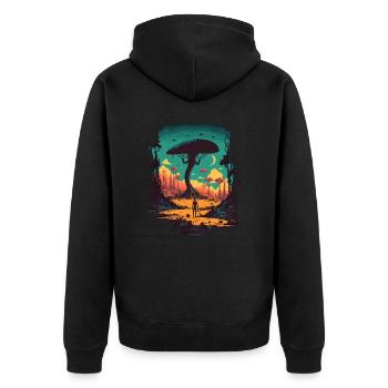 esthetic - Unisex Premium Organic Zip Hoodie - black - Back - Nico (187cm)