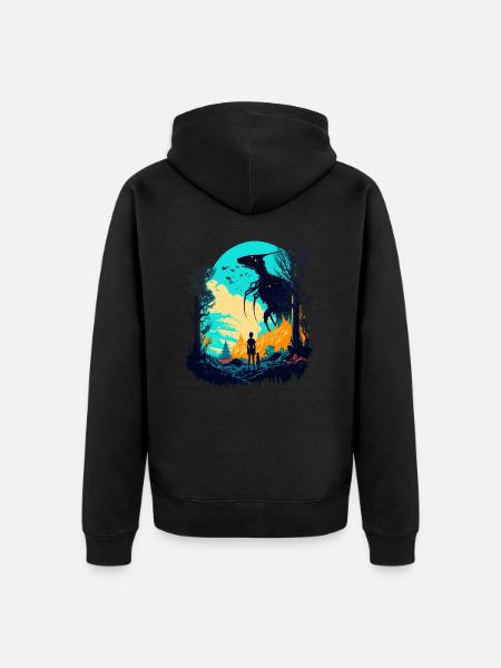 rebellious alien - Unisex Premium Organic Zip Hoodie - black