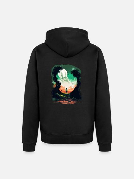 galaxy - Unisex Premium Organic Zip Hoodie - black