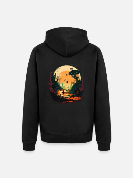 my alien - Unisex Premium Organic Zip Hoodie - black