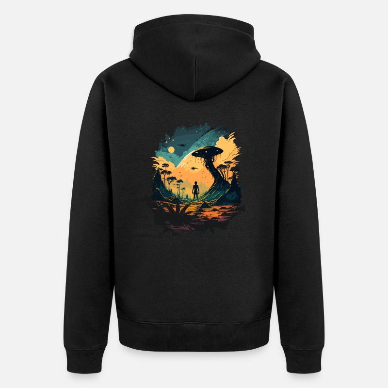 espace - Veste à capuche bio Premium Unisexe - noir