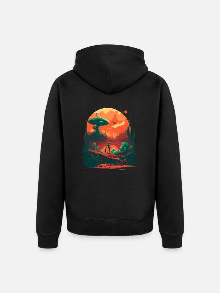 extraterrestre étrange - Veste à capuche bio Premium Unisexe - noir