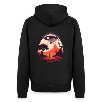 c’est là-bas - Veste à capuche bio Premium Unisexe - noir - Dos - Nico (187cm)