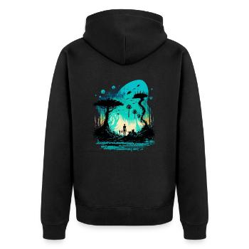 voyager - Veste à capuche bio Premium Unisexe - noir - Dos - Nico (187cm)
