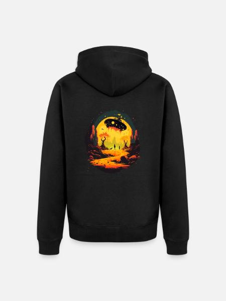 Fantascienza vintage - Premium økologisk unisex-hættejakke - sort