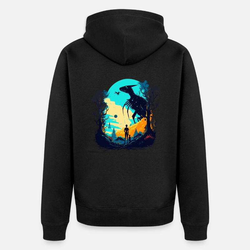 Créature extraterrestre - Veste à capuche bio Premium Unisexe - noir