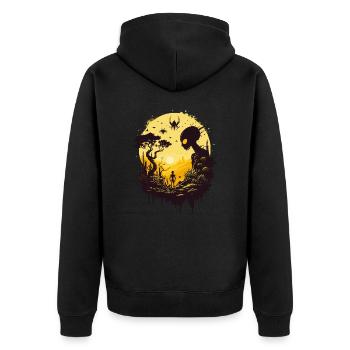Univers extraterrestre - Veste à capuche bio Premium Unisexe - noir - Dos - Nico (187cm)