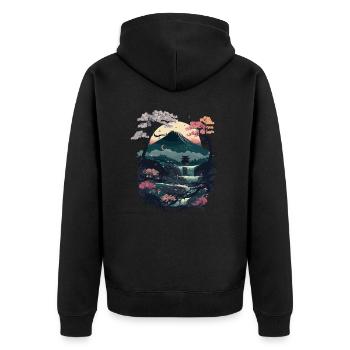 Himeji - Veste à capuche bio Premium Unisexe - noir - Dos - Nico (187cm)