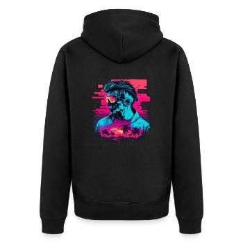 Future Funk - Unisex Premium Organic Zip Hoodie - black - Back - Nico (187cm)