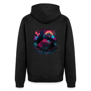 Vaperwave Cassette - Veste à capuche bio Premium Unisexe - noir - Dos - Nico (187cm)