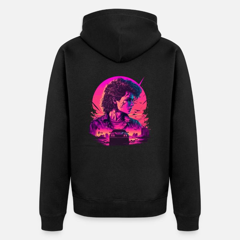 Années 80 - Veste à capuche bio Premium Unisexe - noir
