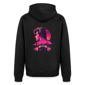 Onde de vapeur - Veste à capuche bio Premium Unisexe - noir - Dos - Nico (187cm)