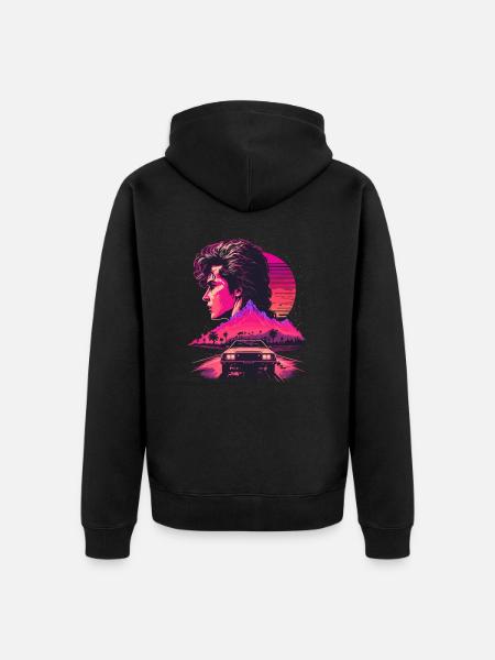 Vapor Wave - Unisex Premium Organic Zip Hoodie - black