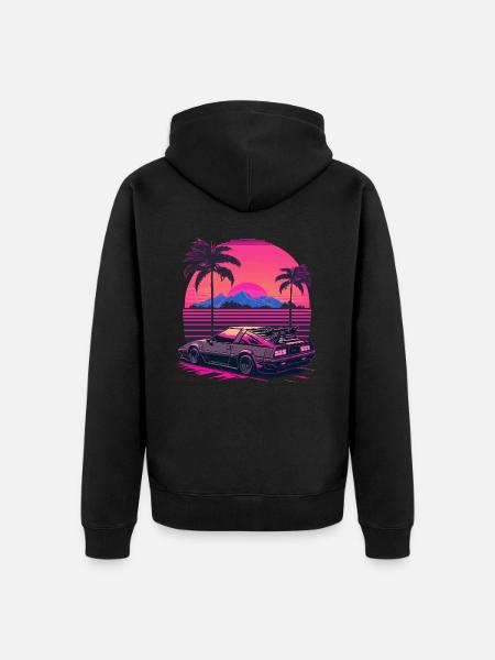 Chillwave-Auto - Unisex Premium Bio Zip Hoodie - Schwarz