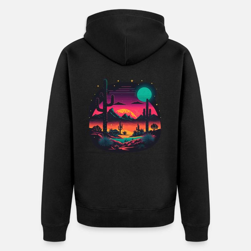 Neonwüste - Unisex Premium Bio Zip Hoodie - Schwarz