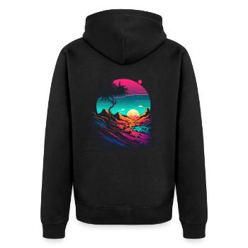Œuvre au néon - Veste à capuche bio Premium Unisexe - noir - Dos - Nico (187cm)