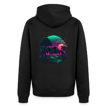 Giftiges Land - Unisex Premium Bio Zip Hoodie - Schwarz - Hinten - Nico (187cm)