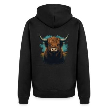 Vache Yak - Veste à capuche bio Premium Unisexe - noir - Dos - Nico (187cm)