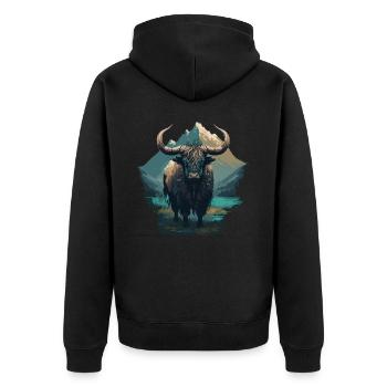 Vieux Yak - Veste à capuche bio Premium Unisexe - noir - Dos - Nico (187cm)
