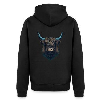 Visage de yak - Veste à capuche bio Premium Unisexe - noir - Dos - Nico (187cm)