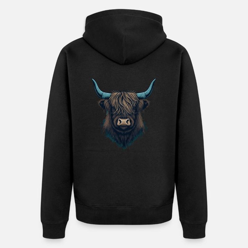 Visage de yak - Veste à capuche bio Premium Unisexe - noir