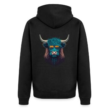 Yak avec Sunclasses - Veste à capuche bio Premium Unisexe - noir - Dos - Nico (187cm)