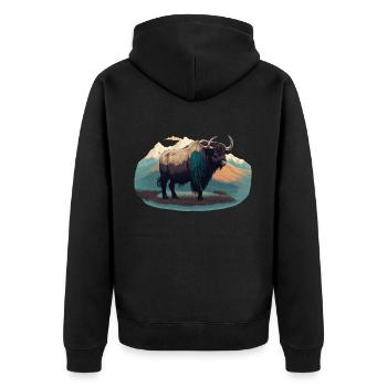 Propriétaire de yak - Veste à capuche bio Premium Unisexe - noir - Dos - Nico (187cm)