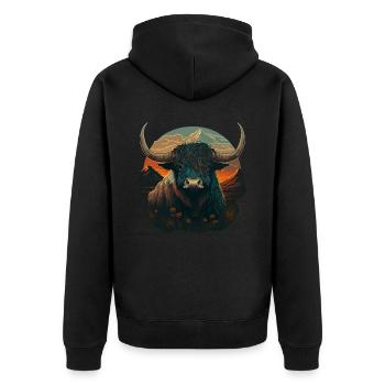 Kühl Yak - Unisex Premium Bio Zip Hoodie - Schwarz - Hinten - Nico (187cm)