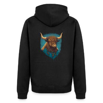 Yak en chemise - Veste à capuche bio Premium Unisexe - noir - Dos - Nico (187cm)