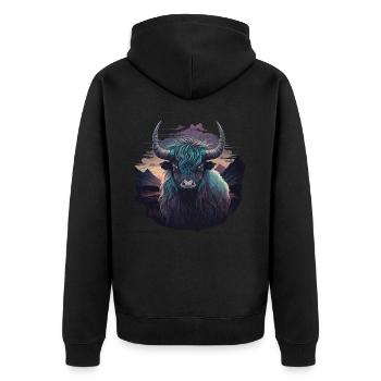 Tibet Yak - Veste à capuche bio Premium Unisexe - noir - Dos - Nico (187cm)