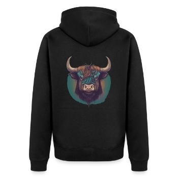 Yak tibétain - Veste à capuche bio Premium Unisexe - noir - Dos - Nico (187cm)