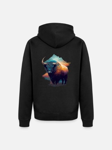 Galaxy Yak - Unisex Premium Organic Zip Hoodie - black