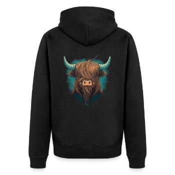 Mignonne tête de yak - Veste à capuche bio Premium Unisexe - noir - Dos - Nico (187cm)