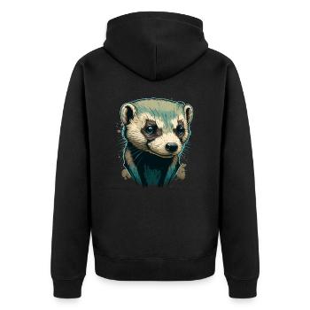 Œuvre d’art furet - Veste à capuche bio Premium Unisexe - noir - Dos - Nico (187cm)
