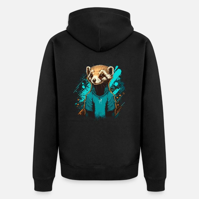 Furet de compagnie - Veste à capuche bio Premium Unisexe - noir