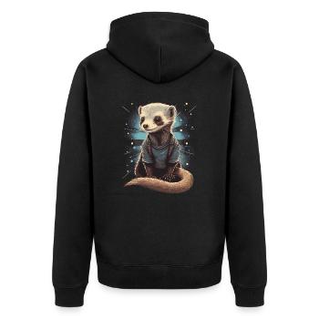 Cute Ferret Baby - Unisex Premium Organic Zip Hoodie - black - Back - Nico (187cm)