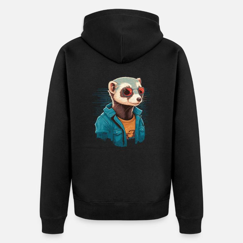Furet cool - Veste à capuche bio Premium Unisexe - noir