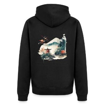 Belles œuvres d’art - Veste à capuche bio Premium Unisexe - noir - Dos - Nico (187cm)