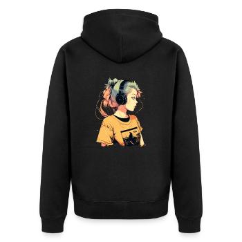 Chill Music Girl - Veste à capuche bio Premium Unisexe - noir - Dos - Nico (187cm)