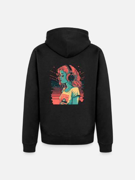 Waifu - Unisex Premium Organic Zip Hoodie - black