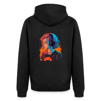 Jolie fille - Veste à capuche bio Premium Unisexe - noir - Dos - Nico (187cm)