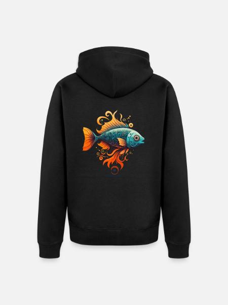 Drachenfisch - Unisex Premium Bio Zip Hoodie - Schwarz