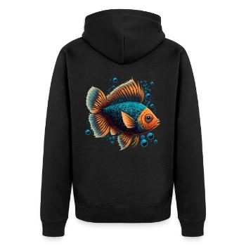 Poissons d’eau profonde - Veste à capuche bio Premium Unisexe - noir - Dos - Nico (187cm)