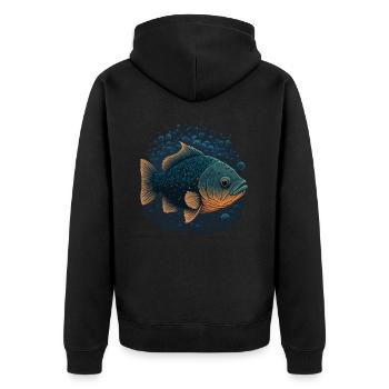 Aquarium Fan - Unisex Premium Organic Zip Hoodie - black - Back - Nico (187cm)