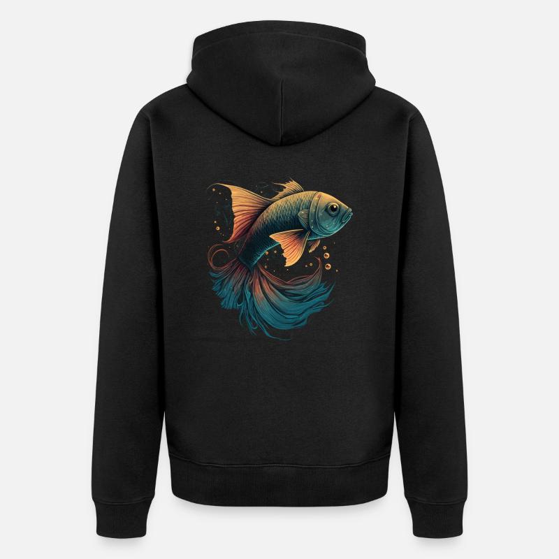 Cadeaux de pêche - Veste à capuche bio Premium Unisexe - noir