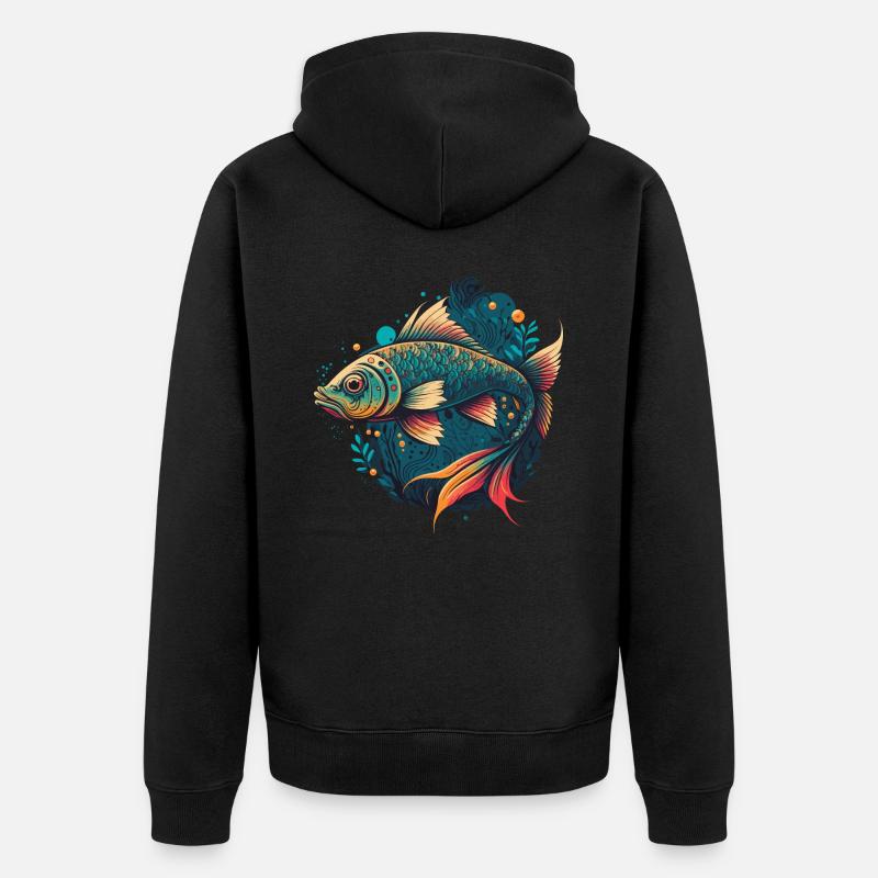 Pêche - Veste à capuche bio Premium Unisexe - noir