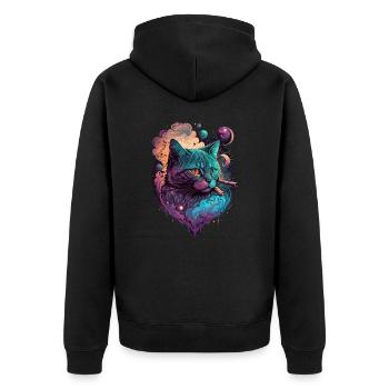Chat sympa - Veste à capuche bio Premium Unisexe - noir - Dos - Nico (187cm)
