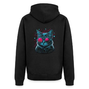 Dj Cat - Veste à capuche bio Premium Unisexe - noir - Dos - Nico (187cm)
