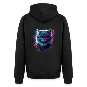 Néo Chat - Veste à capuche bio Premium Unisexe - noir - Dos - Nico (187cm)