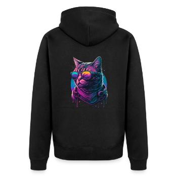 Analogique - Veste à capuche bio Premium Unisexe - noir - Dos - Nico (187cm)